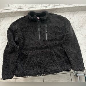 No Boundaries Women’s Teddy Soft 1/4 Zip - Black - Size XL